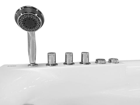 Image of EAGO AM161-L 59" Single Person Corner White Acrylic Whirlpool Bath Tub