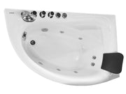 EAGO AM161-L 59" Single Person Corner White Acrylic Whirlpool Bath Tub
