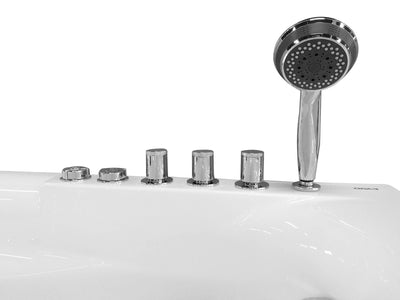 EAGO AM161-R 59" Single Person Corner White Acrylic Whirlpool BathTub
