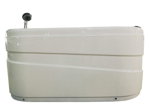 Image of EAGO AM175-L 57'' White Acrylic Jetted Whirlpool Bathtub W/ Fixtures