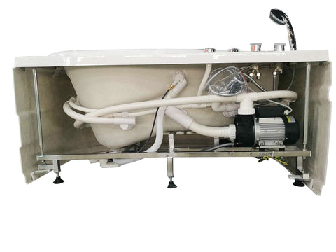 Image of EAGO AM175-L 57'' White Acrylic Jetted Whirlpool Bathtub W/ Fixtures