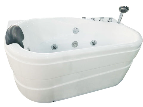 Image of EAGO AM175-R 57'' White Acrylic Jetted Whirlpool Bathtub W/ Fixtures