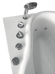 EAGO AM175-R 57'' White Acrylic Jetted Whirlpool Bathtub W/ Fixtures