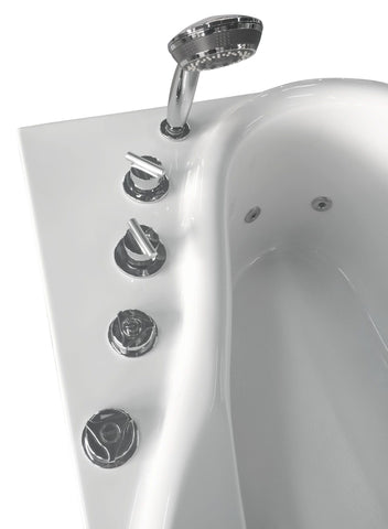 Image of EAGO AM175-R 57'' White Acrylic Jetted Whirlpool Bathtub W/ Fixtures