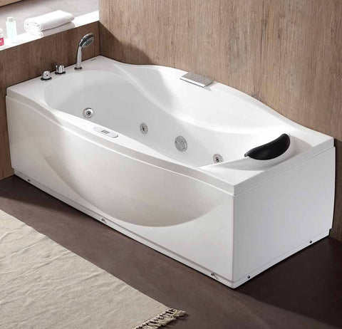 Image of EAGO AM189ETL-L 6 ft Right Drain Acrylic White Whirlpool Bathtub w/ Fixtures