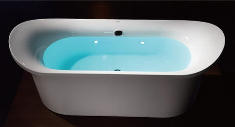 Image of EAGO AM1900 74" White Free Standing Oval Air Bubble Bathtub