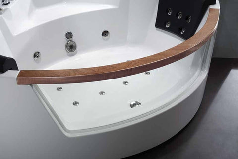 Image of EAGO AM197ETL 5 ft Clear Rounded Corner Acrylic Whirlpool Bathtub for Two