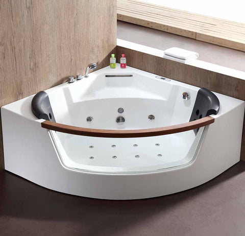 Image of EAGO AM197ETL 5 ft Clear Rounded Corner Acrylic Whirlpool Bathtub for Two