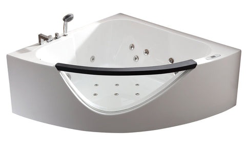 Image of EAGO AM199ETL 5ft Clear Rounded Corner Acrylic Whirlpool Bathtub for Two