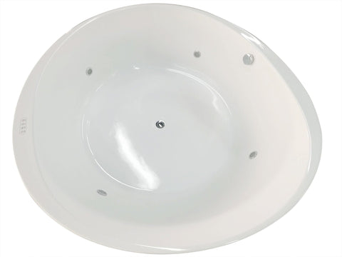 Image of EAGO AM2130 66" Round Free Standing Acrylic Air Bubble Bathtub
