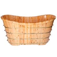 Image of ALFI brand AB1105 63'' Free Standing Cedar Wooden Bathtub